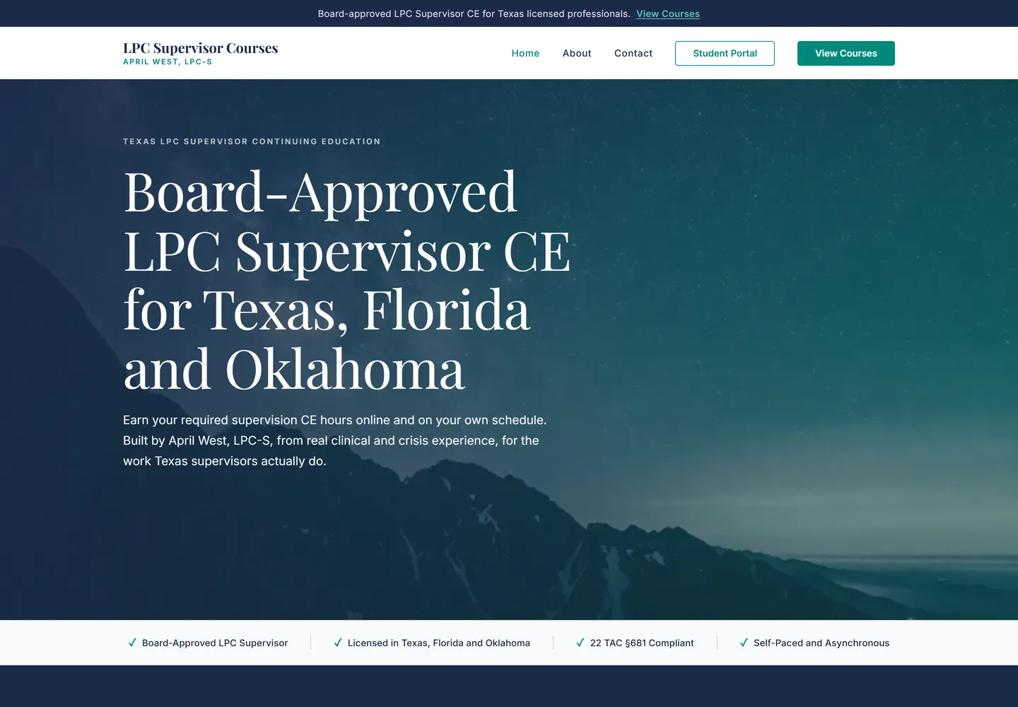 LPC Supervisor Courses website